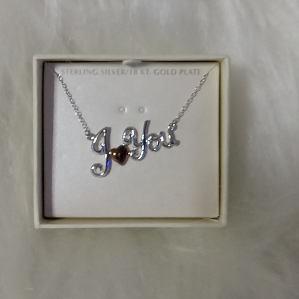 Sterling silver 18 kt gold plate love
